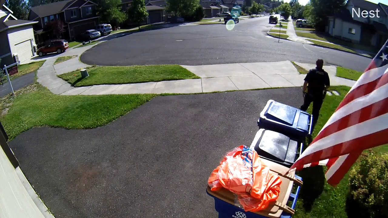 Kid Loses Cops in a Garbage Can