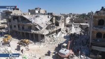 شاهد ما خلفه طيران الاحتلال الروسي في معرة النعمان بإدلب - سوريا