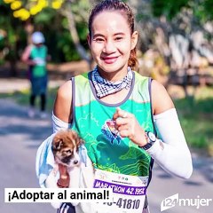 Un cachorro corrió un maratón y se fue a casa con un nuevo dueño