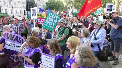 A 'not my Prime Minister' rally breaks out in London ahead of Tory leadership pick