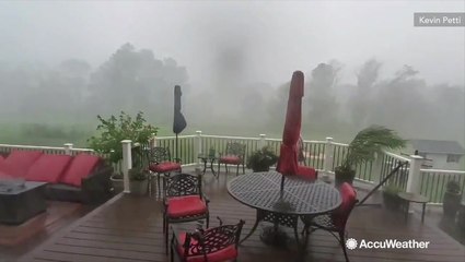 Porch decor manages to survive against harsh winds and rain