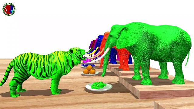 Animals Colors With Fruits For Kids || Animals Names And Sounds || Lion Tiger Bear Gorilla Wolf Zebra Hippopotamus