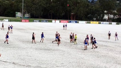 Footballers Continue Game Following Huge Hail Storm