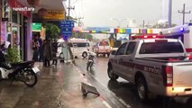 Storm tears down trees and power lines in southern Thailand