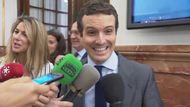 Casado llega a la segunda sesión del debate de investidura