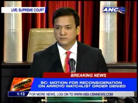 SC: TRO on Arroyo watchlist order stays