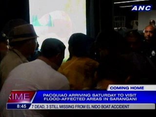 Pacquiao to arrive in Manila on Saturday morning