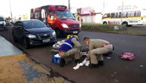 Adolescente tem fratura na perna em acidente na Av. Carlos Gomes