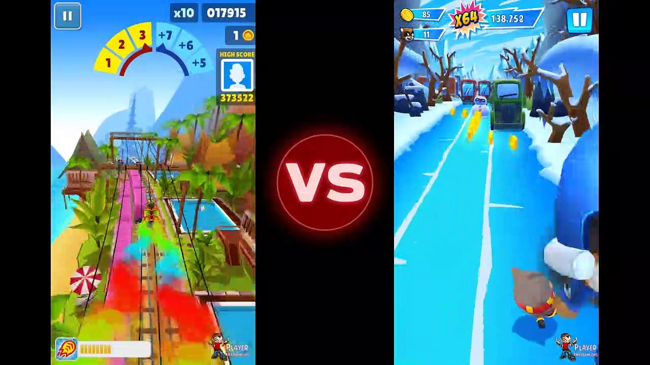 Subway Surfers Bali 2019 Vs Talking Tom Hero Dash - Ninja Flame Outfit Vs Red Super Tom Gameplay