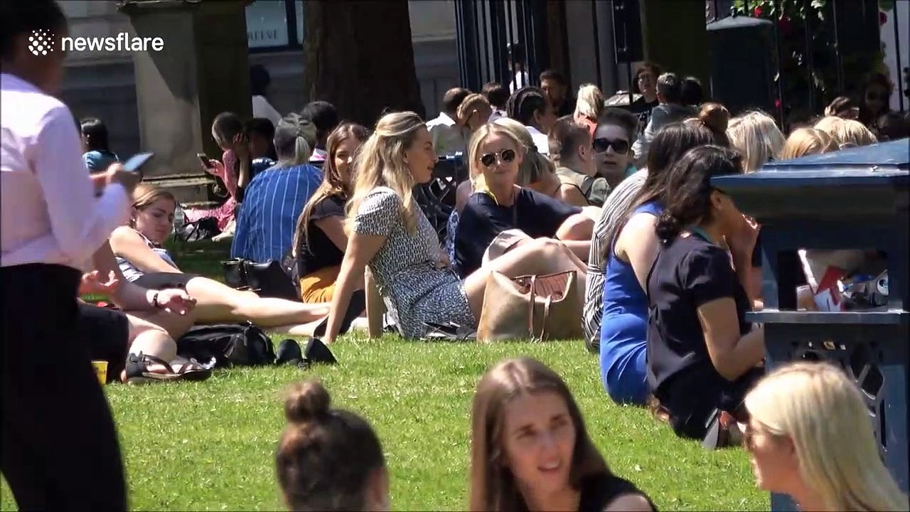 Thousands enjoy the sun in Birmingham as heatwave hits the UK