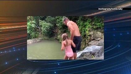 NISSAN Social Drive: Tom Brady Called Out For Cliff Jump With Daughter