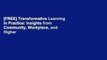 [FREE] Transformative Learning in Practice: Insights from Community, Workplace, and Higher