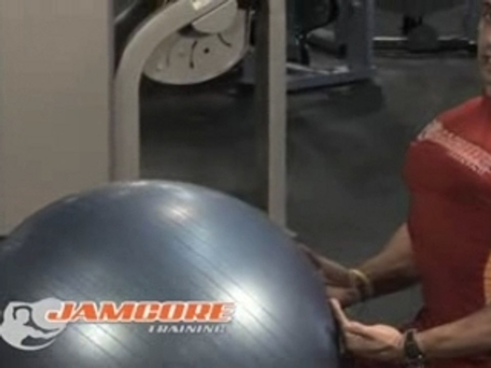 Balance Ball back shoulder stretch 3