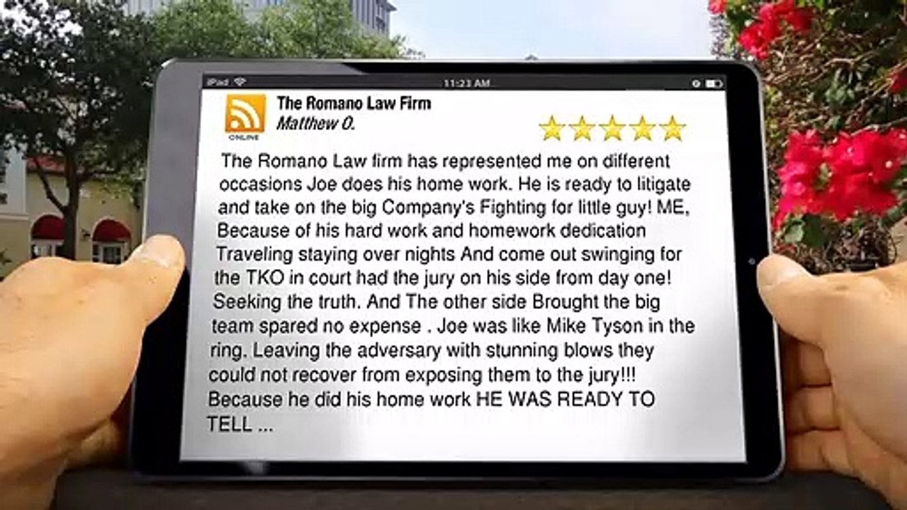 The Romano Law Firm Cleveland Excellent Five Star Review by Matthew O'Connor (216) 621-7777