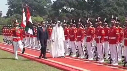 Upacara Penyambutan Putra Mahkota Abu Dhabi di Istana Bogor