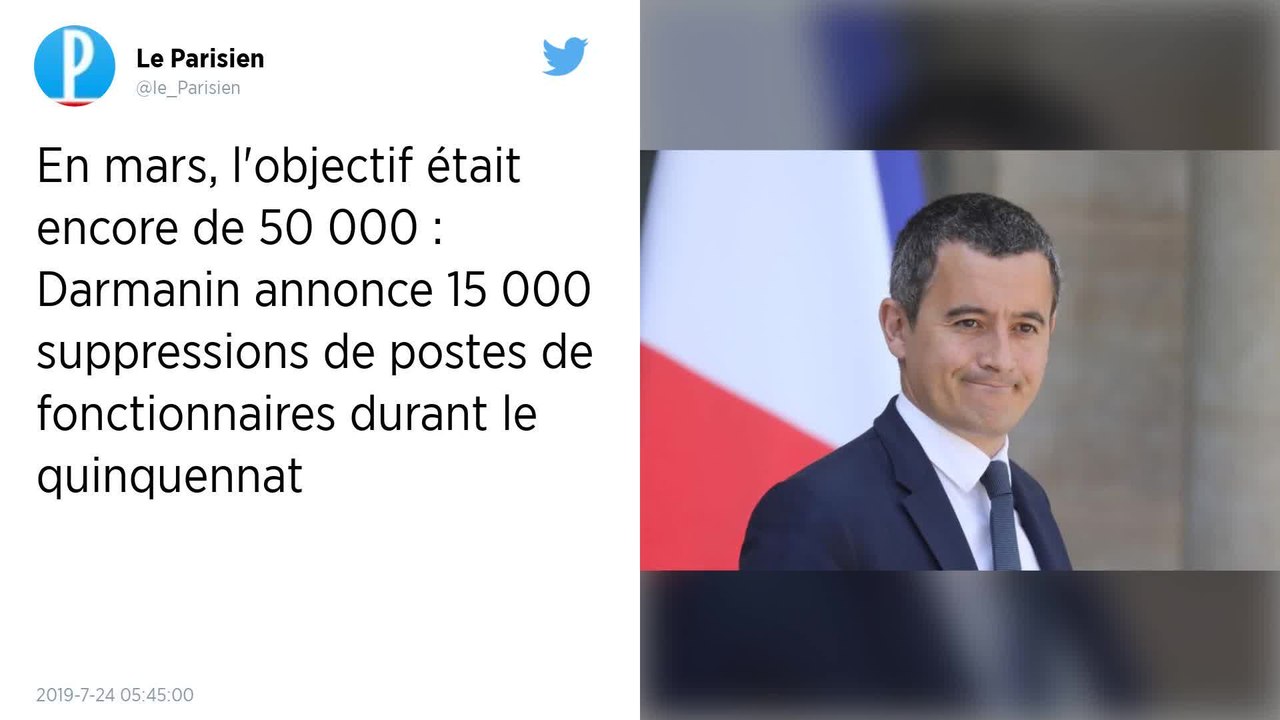 Darmanin prévoit environ 15 000 suppressions de postes de fonctionnaires d'Etat