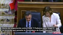 Horas de negociación entre PSOE y Podemos para llegar a un acuerdo que permita la investidura de Sánchez