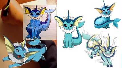 Dessins Pokemon Vaporeon et Painted Big Size