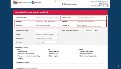 03. Saisir une offre sans inscription