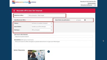 04. Saisir une offre avec lien internet