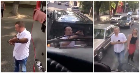 Discussão no trânsito na Rússia: regra nº1... nunca parar no meio da estrada!