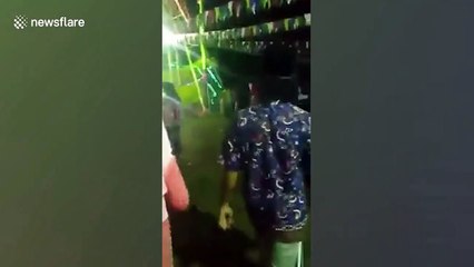 Pirate ship ride collapses at Indonesian fairground killing one and injuring three