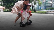 Bebê chinesa andando de hoverboard vira sensação na internet