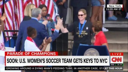 U.S. Women's soccer team honored at New York City Hall. #NewYork @CarliLloyd @alexmorgan13