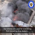 Incredible footage shows how police drone live-streamed footage of a huge blaze to guide firefighters to the heart of the inferno