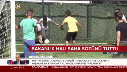 Modern halı saha yapıldı