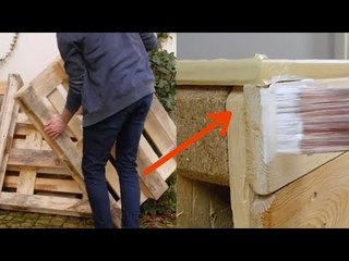Diesen Knaller kannst du aus 4 alten Paletten bauen.