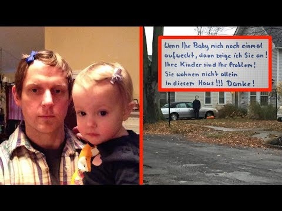 Vater antwortet auf frechen Zettel von feigem Nachbarn...
