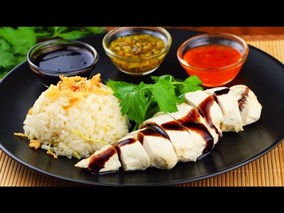 Chinesisches Reis-Hühnchen mit 3 Dips - ein Asia Rezept für ein leichtes Hauptgericht