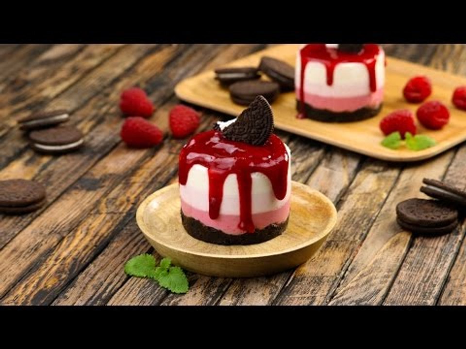 Oreo Törtchen Rezept mit 3 zarten Sahneschichten und Keksboden