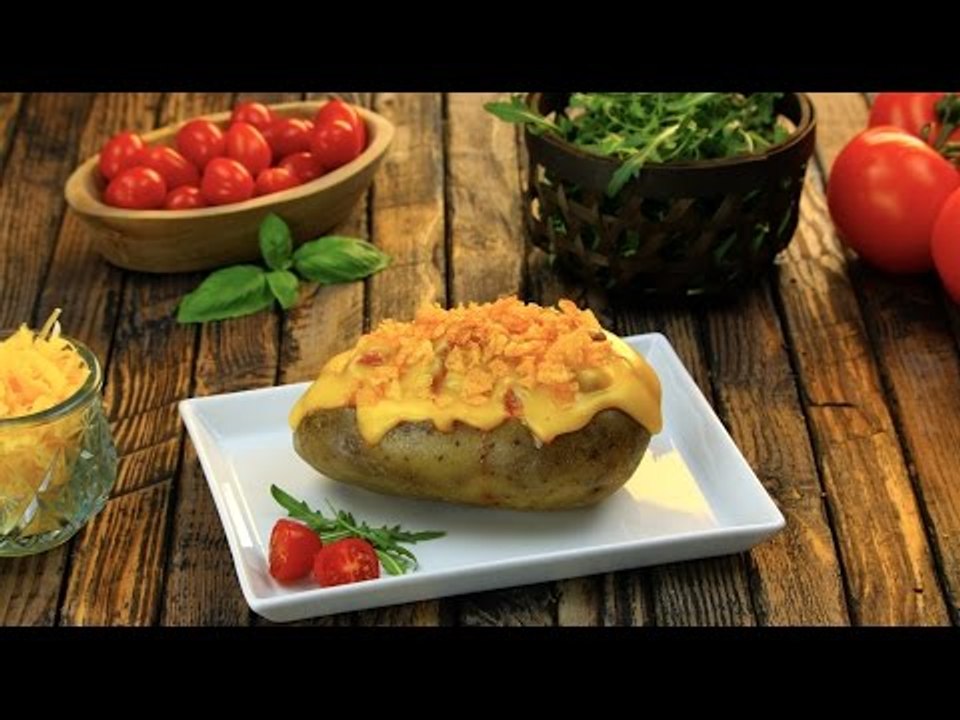 Bœuf Stroganoff als Ofenkartoffel Rezept mit Käse überbacken