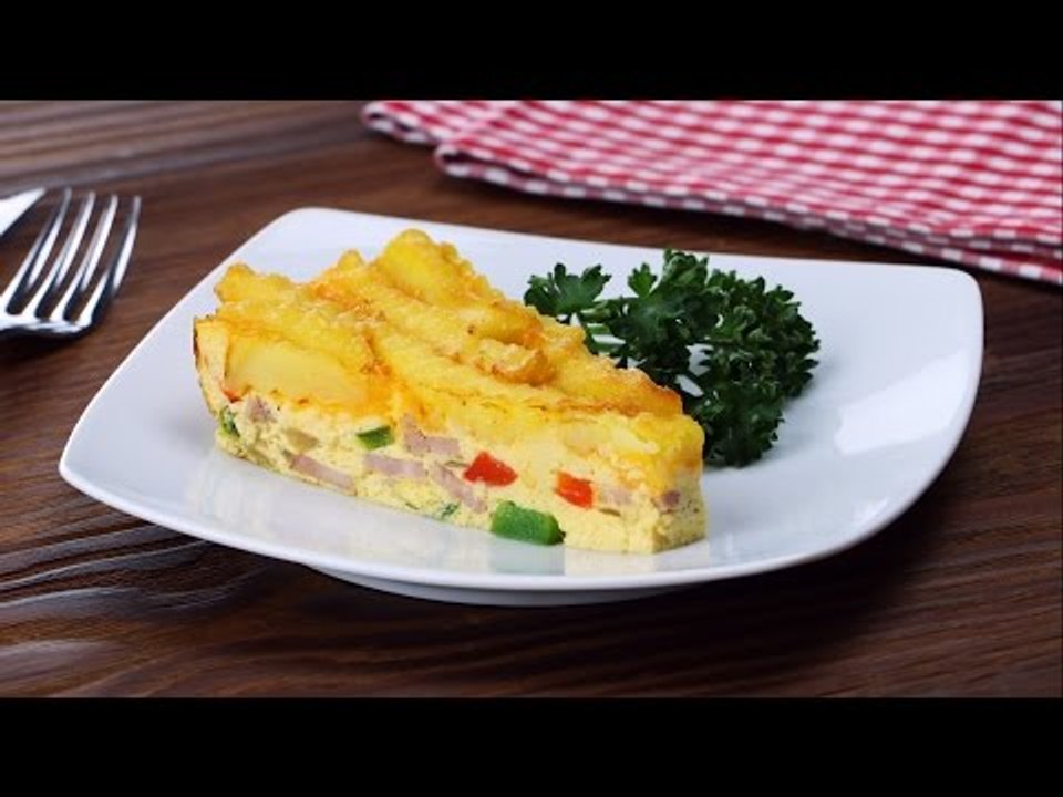 Die Pommes-Torte besteht aus 3 delikaten Schichten. Nichts wie ran!