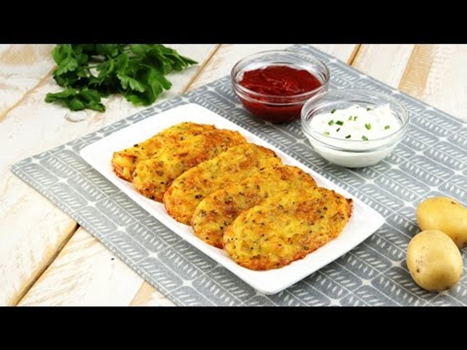 Allseits beliebtes Gericht mit besonderem Kniff: Kartoffel-Käse-Puffer.