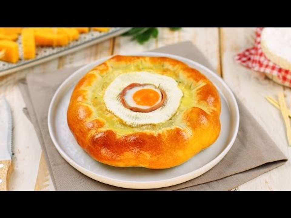 Schmackhaft und weich gebettet: das Camembert-Schinken Nest.