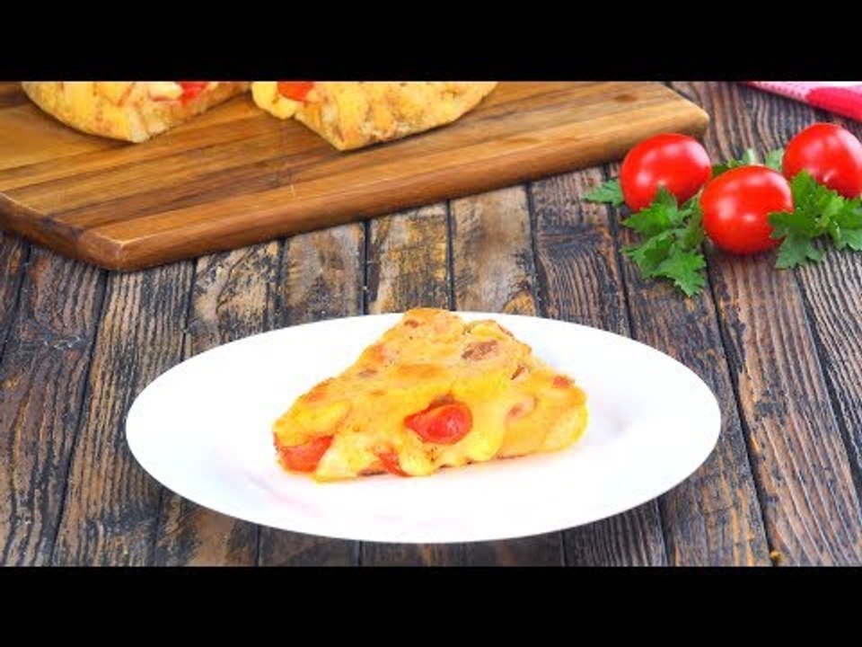 Der wahrscheinlich größte Knödel der Welt: Gefüllter Pfannenknödel.