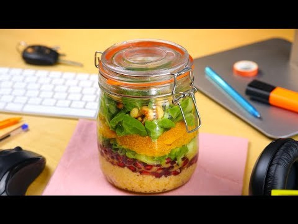 Handlich und schmackhaft: der Couscous-Salat to go im Einmachglas.