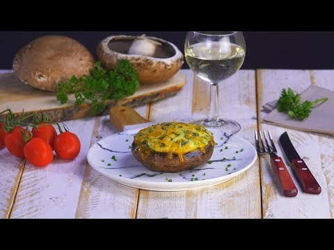Champignons gefüllt und gegrillt aus dem Ofen - ein leichtes vegetarisches Rezept