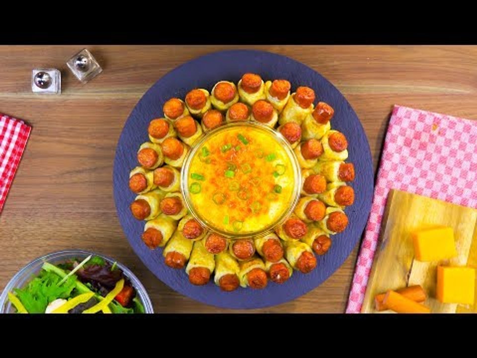 Ein Schweizer Traditionsgericht, neu interpretiert: das Mini Hot Dog Fondue.