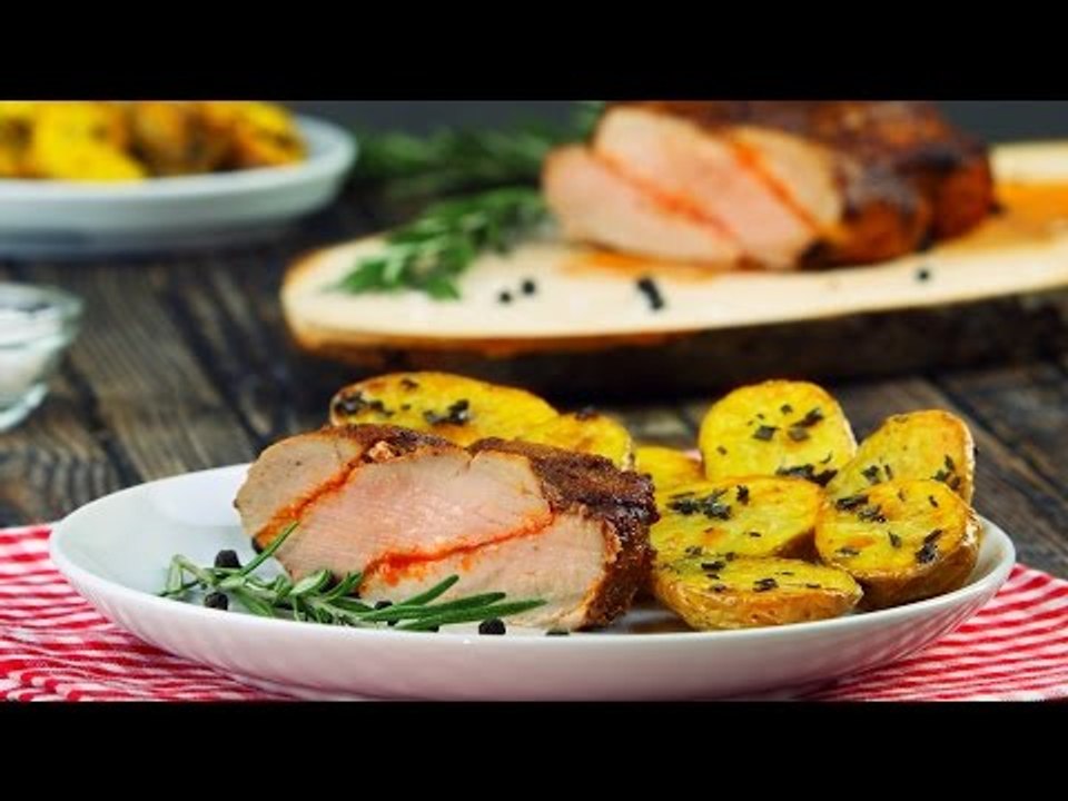 Erst flechten und dann ab in den Ofen: der marinierte Filet-Zopf.