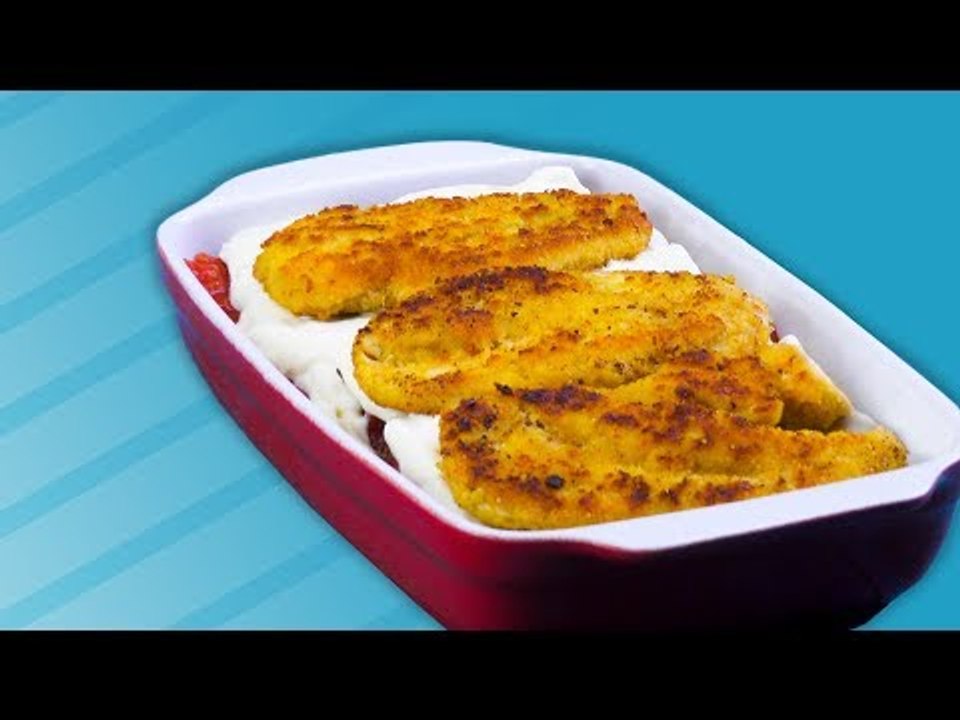 Die Lasagne nach besonderem Rezept hat Schnitzel als Zutat - superlecker für das nächste Abendessen!