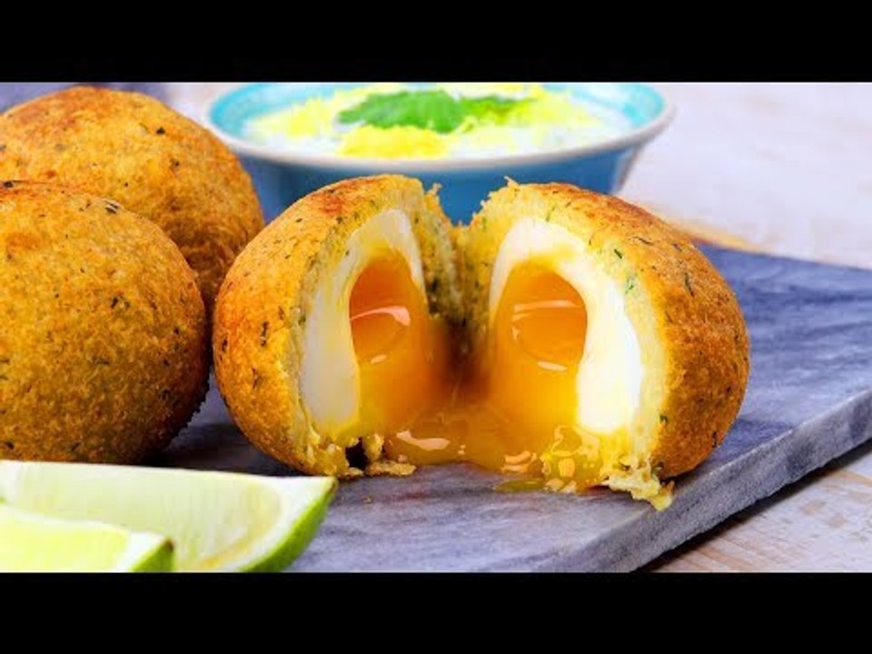 Gekochte Eier im Falafel-Mantel - ein orientalisches Fingerfood Rezept