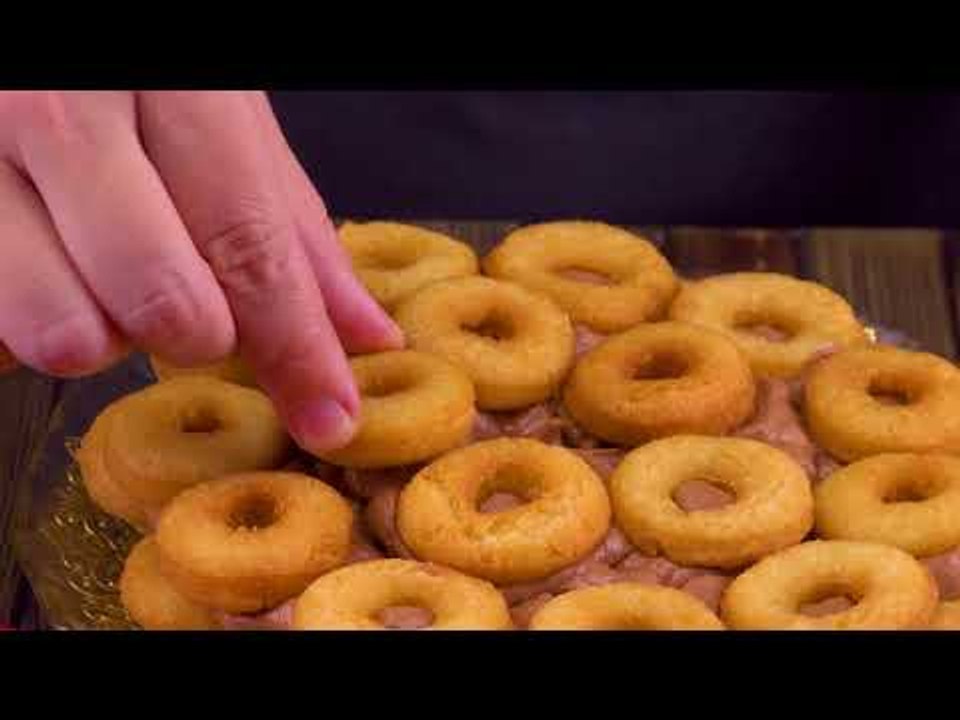 Schokokuchen aus Donuts- ein Rezept für einen Schoko Donut Cake