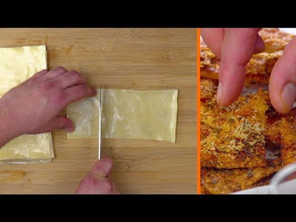 So machst du aus gebackenen Lasagneplatten Partyfutter!