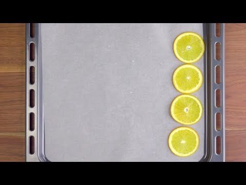 Lege 4 Orangenscheiben aufs Blech. Nach 90 Min wirst du große Augen machen!