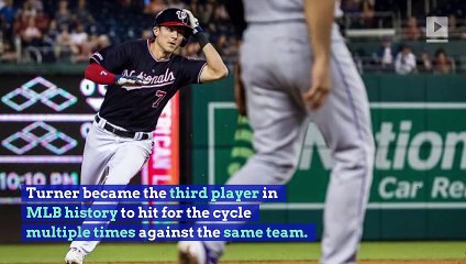 Nationals' Trea Turner Hits Second Career Cycle Against Rockies