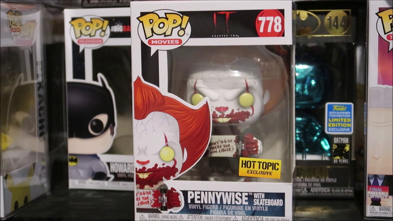 IT MOVIE CHAPTER 2 PENNYWISE ON SKATEBOARD FUNKO POP HOT TOPIC EXCLUSIVE REVIEW